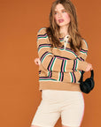 Tipping Stripe Rugby Shirt Earth Yellow Multi Sweater - Polo Jumper 1234 