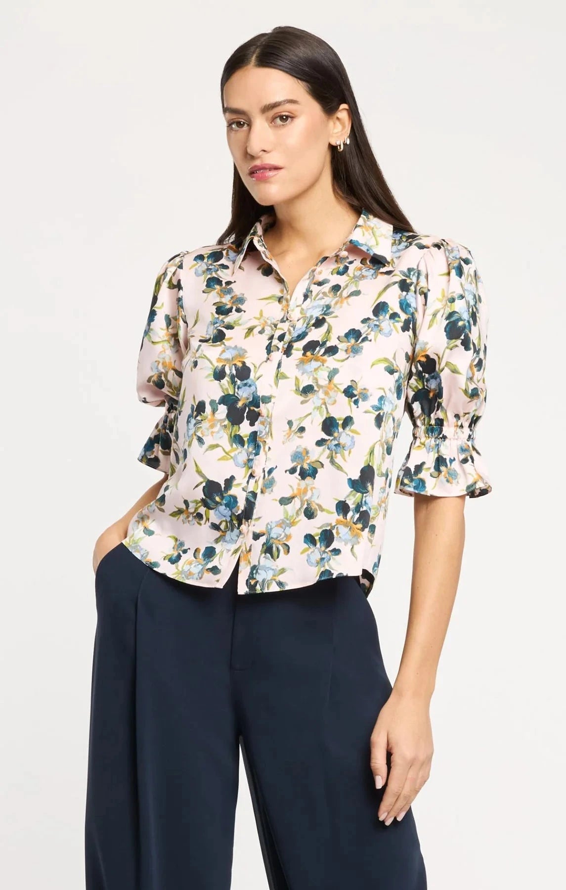 Trailing Iris Fiona Top Rosy Cloud Tops - Blouses Cinq A Sept 