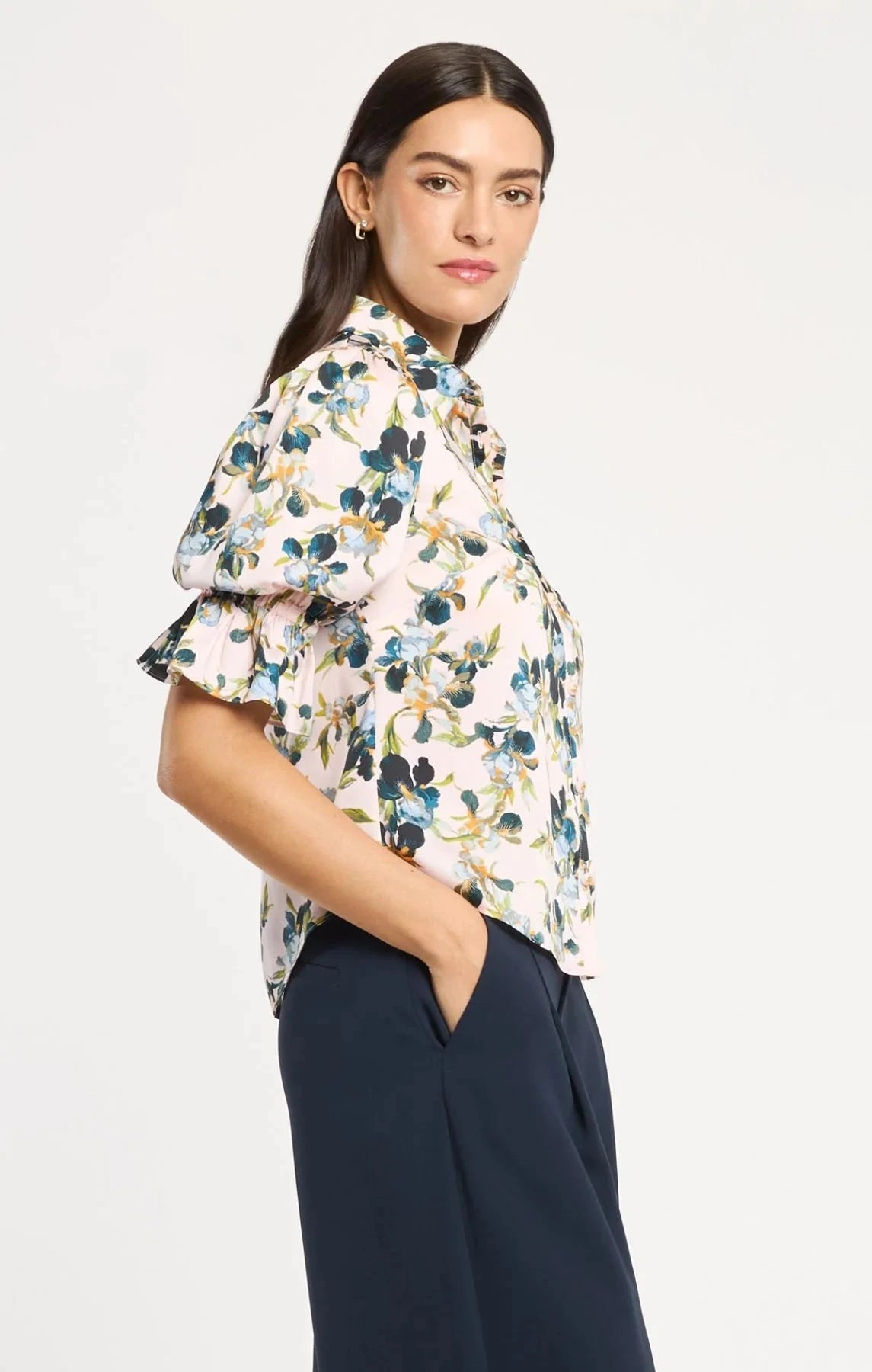 Trailing Iris Fiona Top Rosy Cloud Tops - Blouses Cinq A Sept 