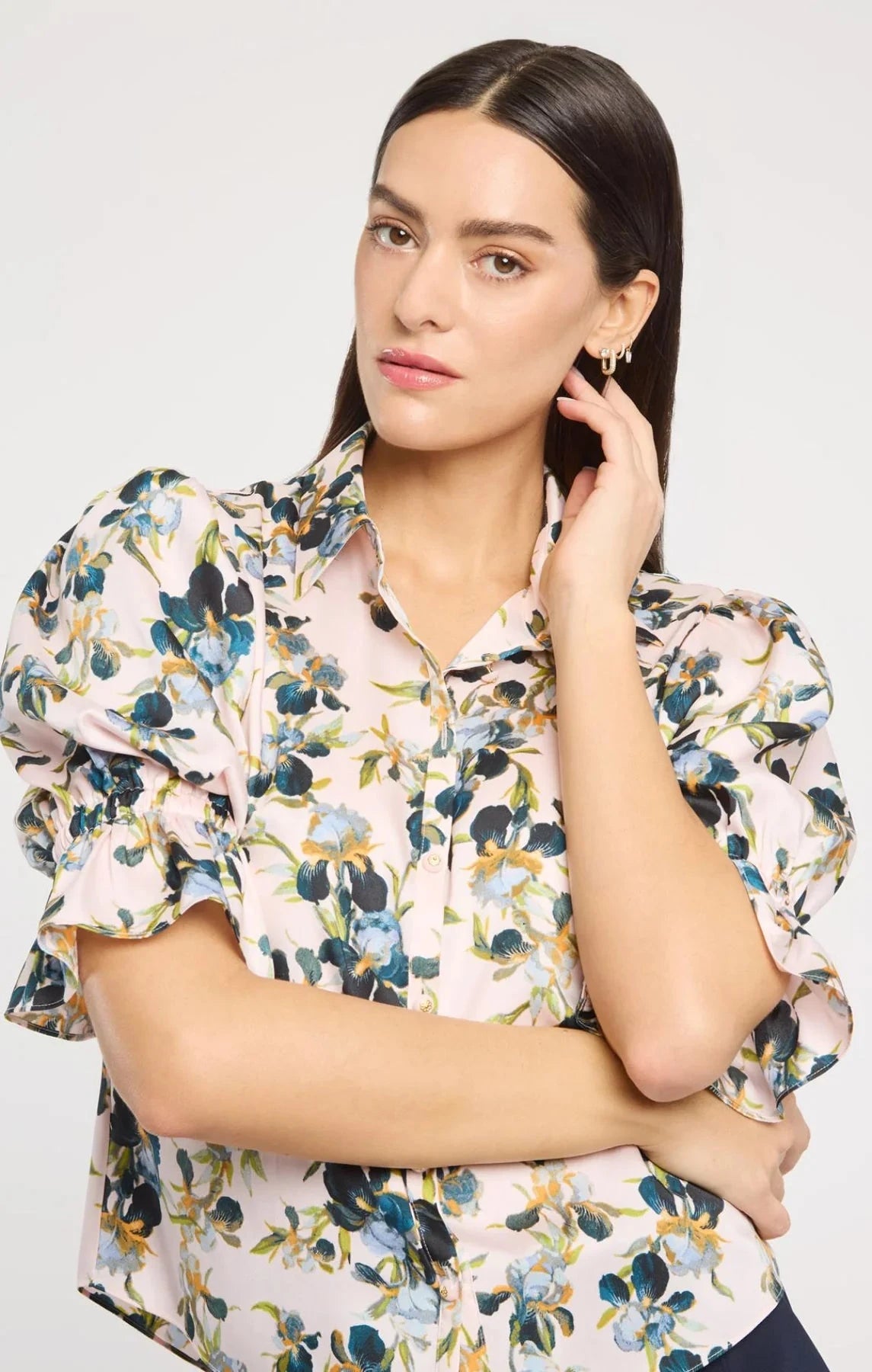 Trailing Iris Fiona Top Rosy Cloud Tops - Blouses Cinq A Sept 