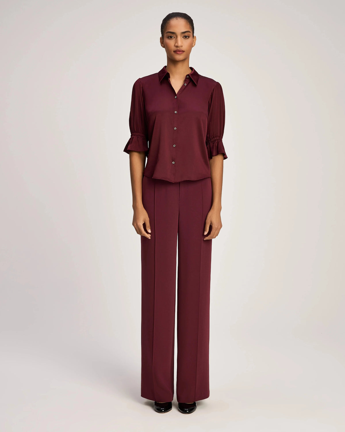 Fiona Top Black Cherry Tops - Blouses Cinq A Sept 