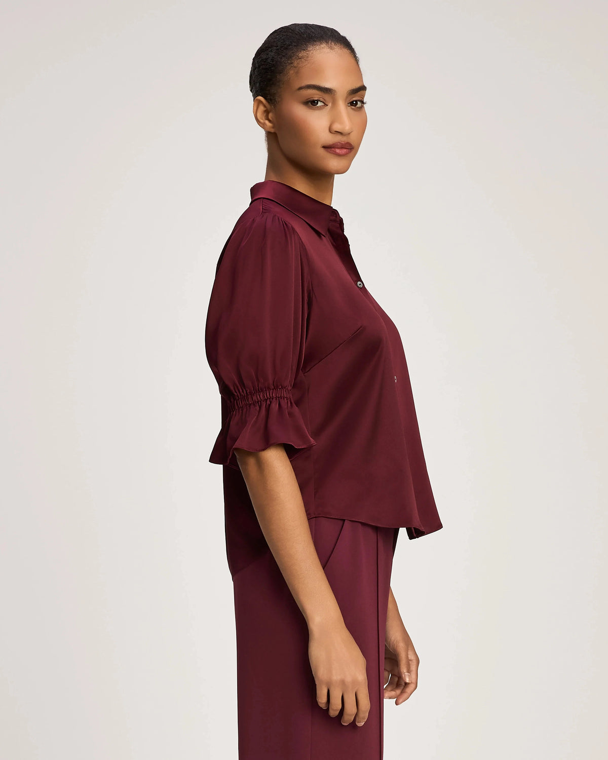 Fiona Top Black Cherry Tops - Blouses Cinq A Sept 