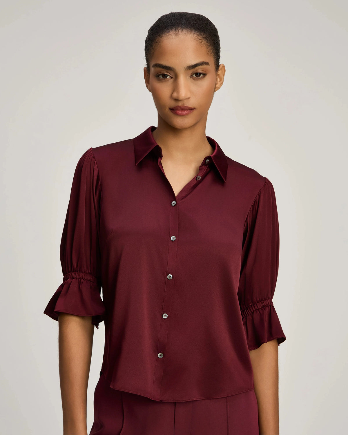 Fiona Top Black Cherry Tops - Blouses Cinq A Sept 