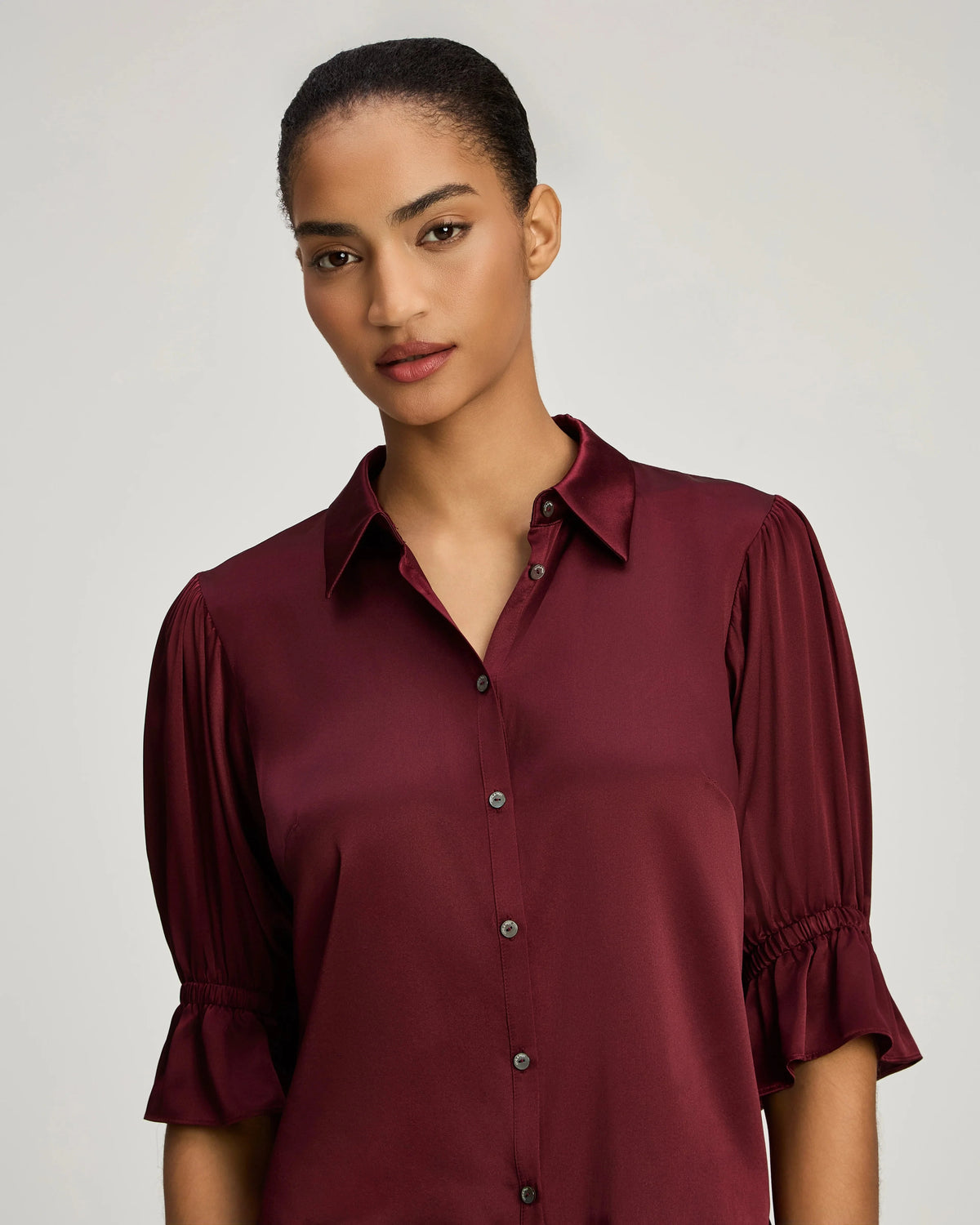 Fiona Top Black Cherry Tops - Blouses Cinq A Sept 