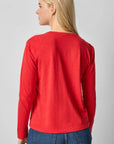 Shirred Shoulder Crewneck Cherry Sweater - Crewneck Lilla P 