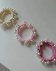 Textured Seamless Pearl Hair Ties Pink Beauty & Hair Adorro 