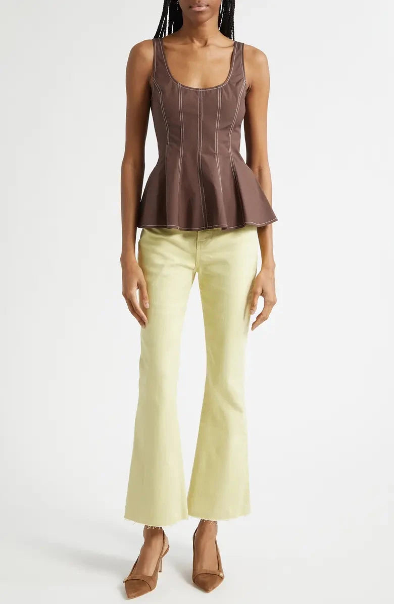Charlie Top Dark Mocha Tops - Blouses Veronica Beard 