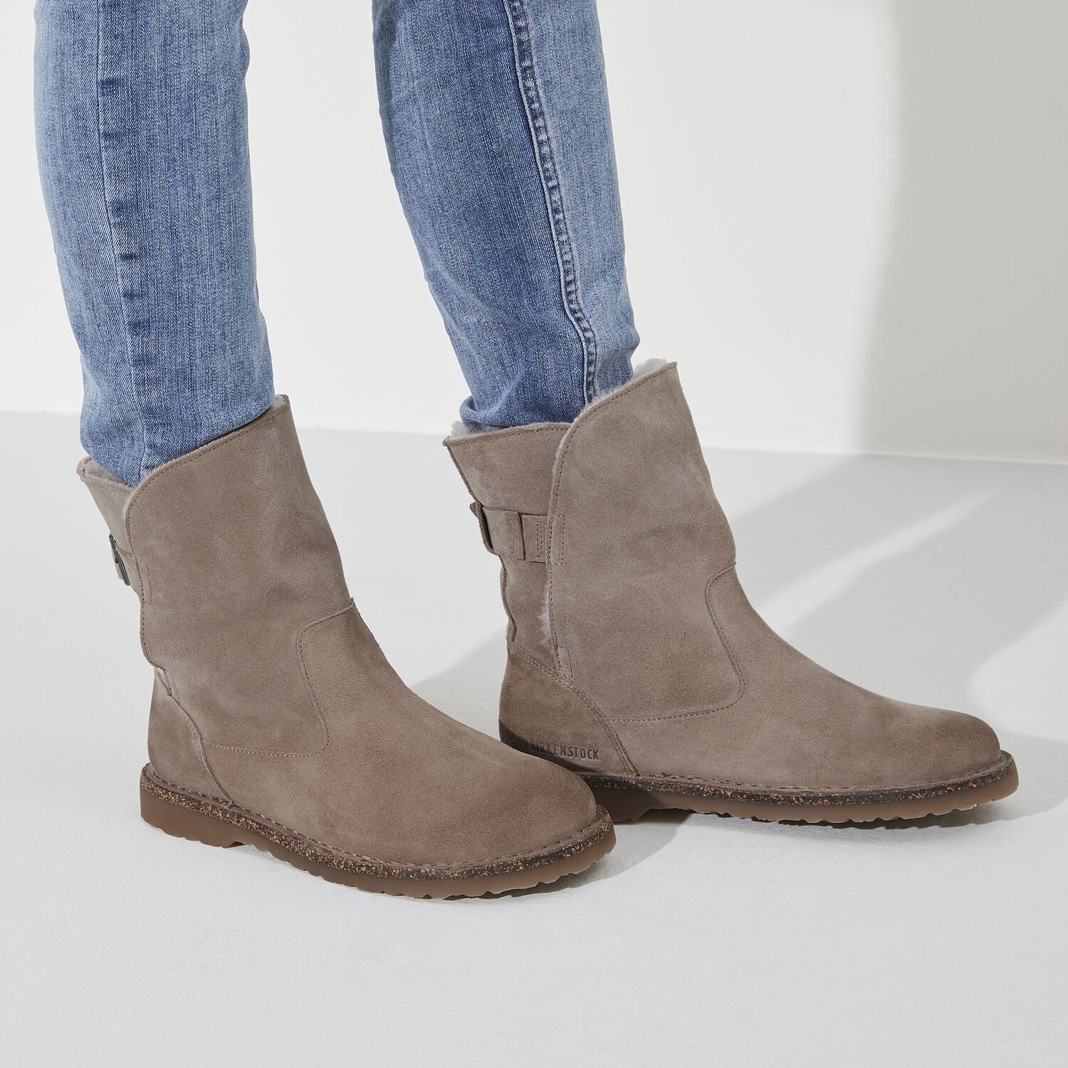 Uppsala Shearling Suede Gray Taupe Shoes - Boots - Booties Birkenstock 