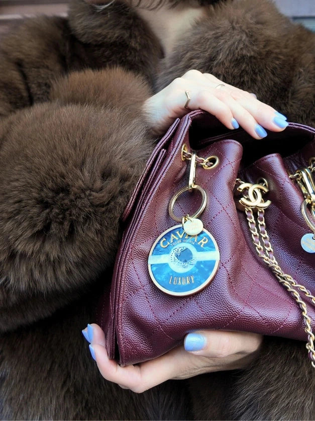 Hand Painted Caviar Bag Charm & Keychain Bag Charms Solar Eclipse 