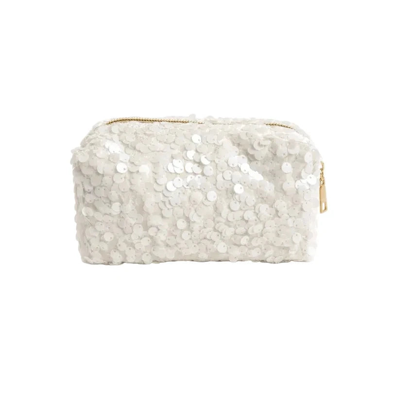 Sequin Glow Cosmetic Case Iridescent White Cosmetic Ellison&amp;Young 