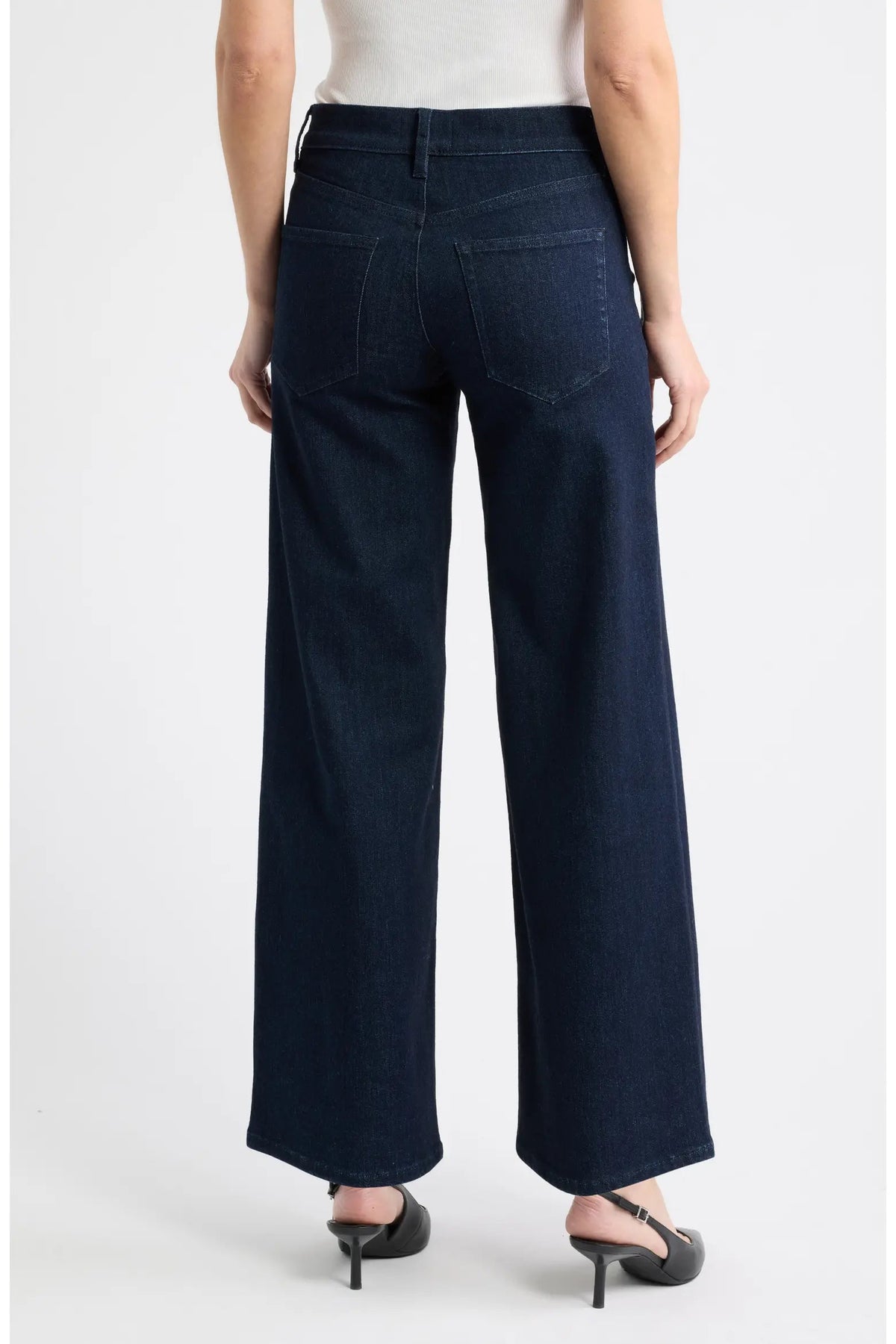 Low Rise Le Slim Palazzo Polished Denim - Flare & Wide Leg Frame 