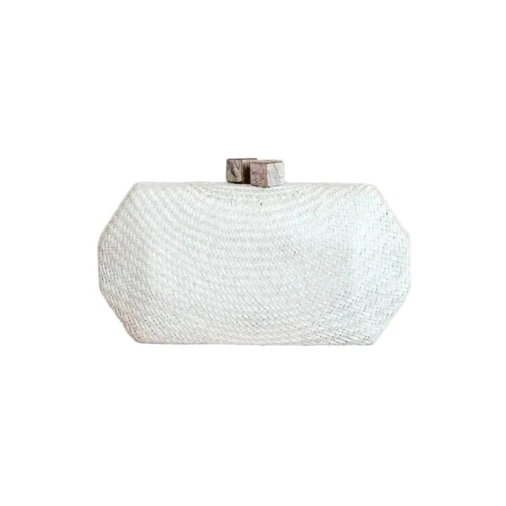 Woven Clutch White