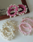 Textured Seamless Pearl Hair Ties Pink Beauty & Hair Adorro 