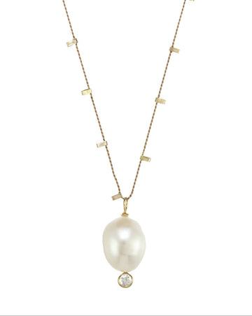 Lydia Necklace Beige Gold