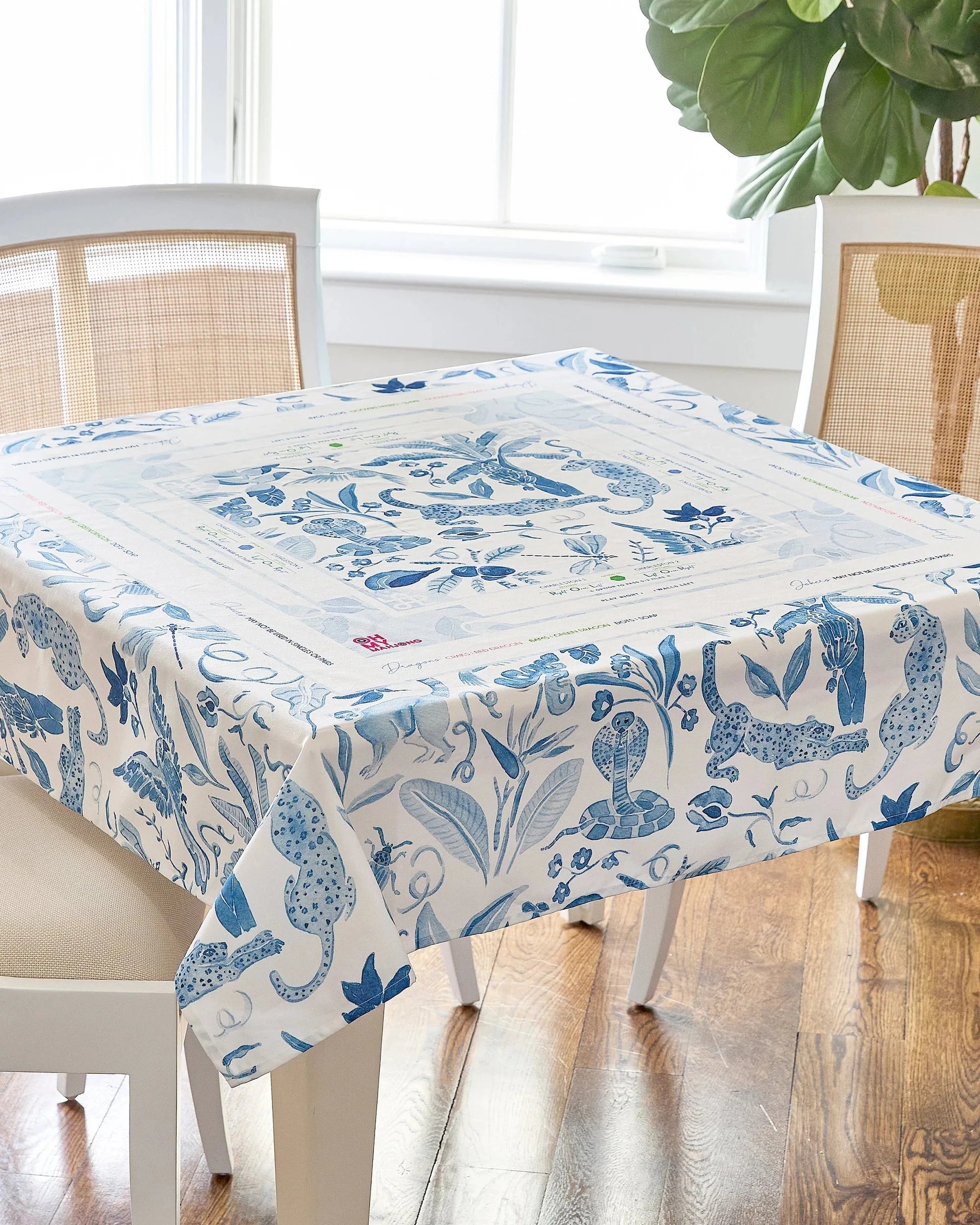 Mahjong Tablecloth Amazon Blue Home Decor - Games Oh My Mahjong 