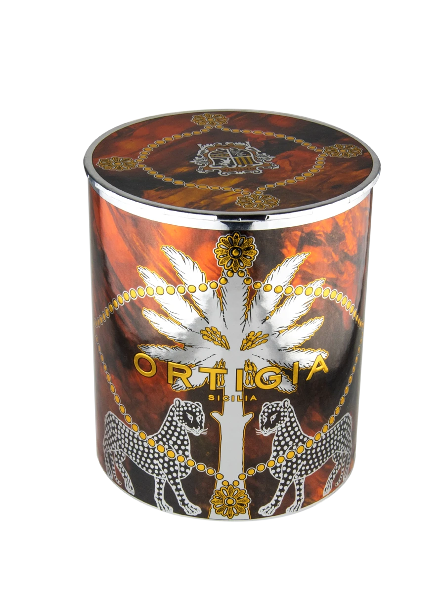 Medium Ambra Nera Decorated Candle Candles & Diffusers - Candles Ortigia 