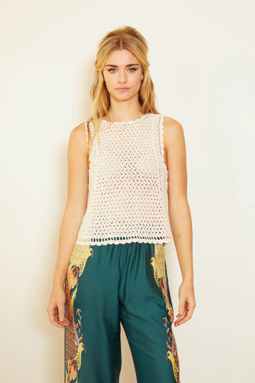 Amelie Hand Crocheted Top Natural