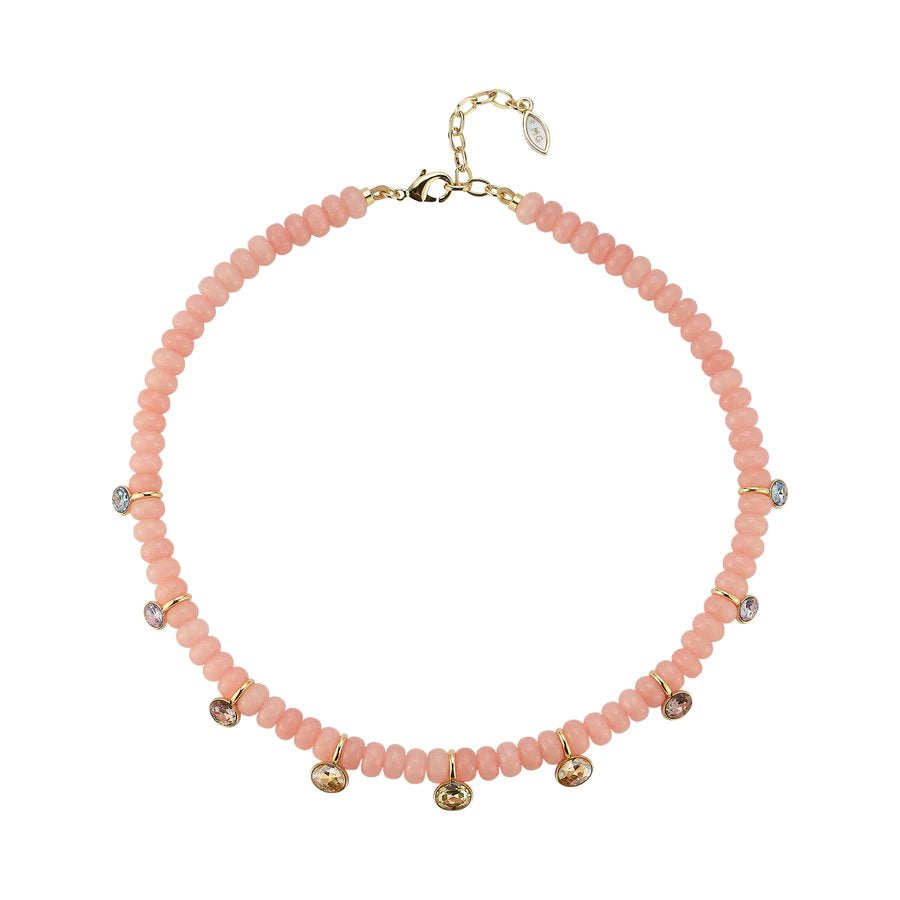 Amira Beaded Crystal Light Pink Jewelry - Necklaces Mignonne Gavigan 