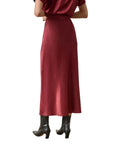 Slub Woven Bias Skirt Cabernet Skirts - Midi Lilla P 