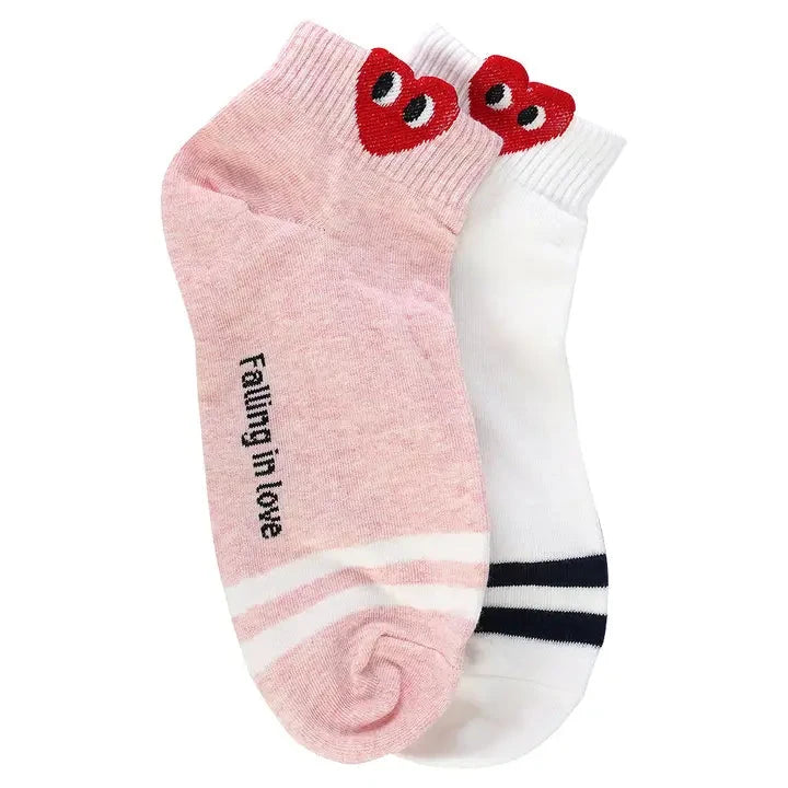 Crew Heart Stripe Socks Socks LimLim 