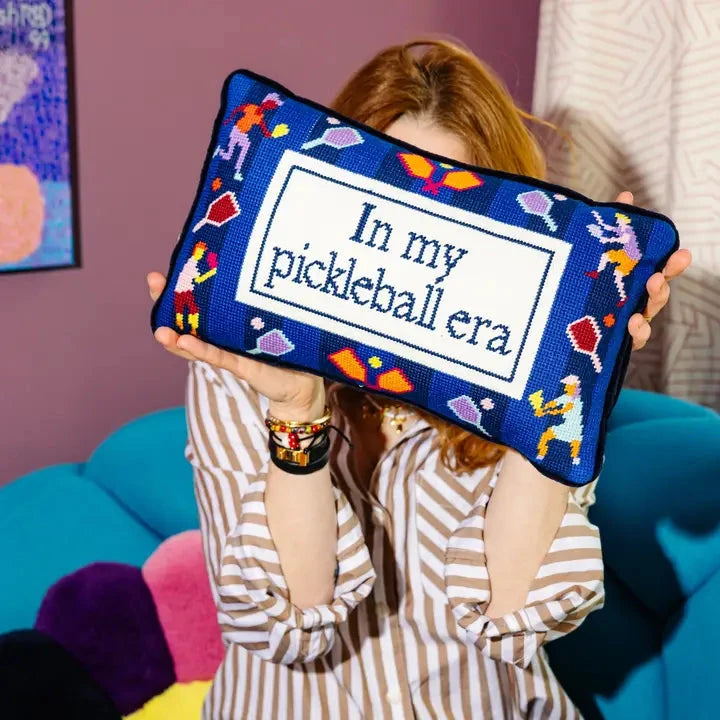 Pickleball Era Needlepoint Pillow Home Decor - Pillows Furbish 