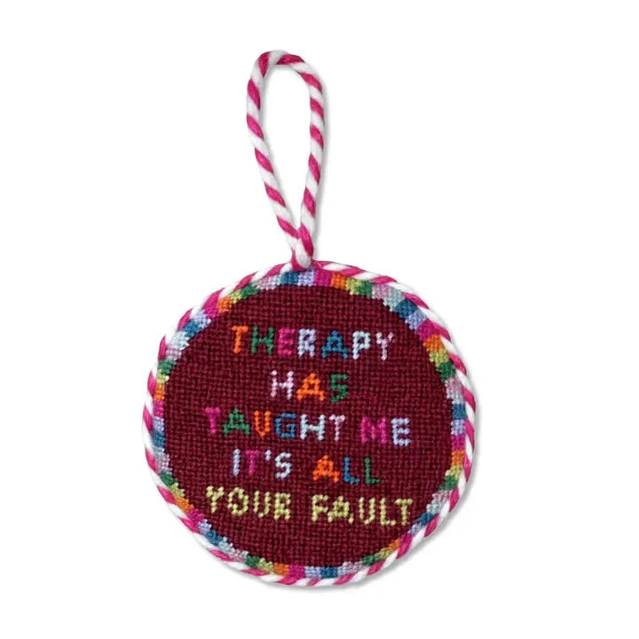 Therapy Needlepoint Ornament Home Decor - Decorative Accents Furbish 