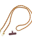 Long Vegan Leather Phone Chain Chocolate Brown Handbags - Small Leather Goods - Straps OMG BLINGS 