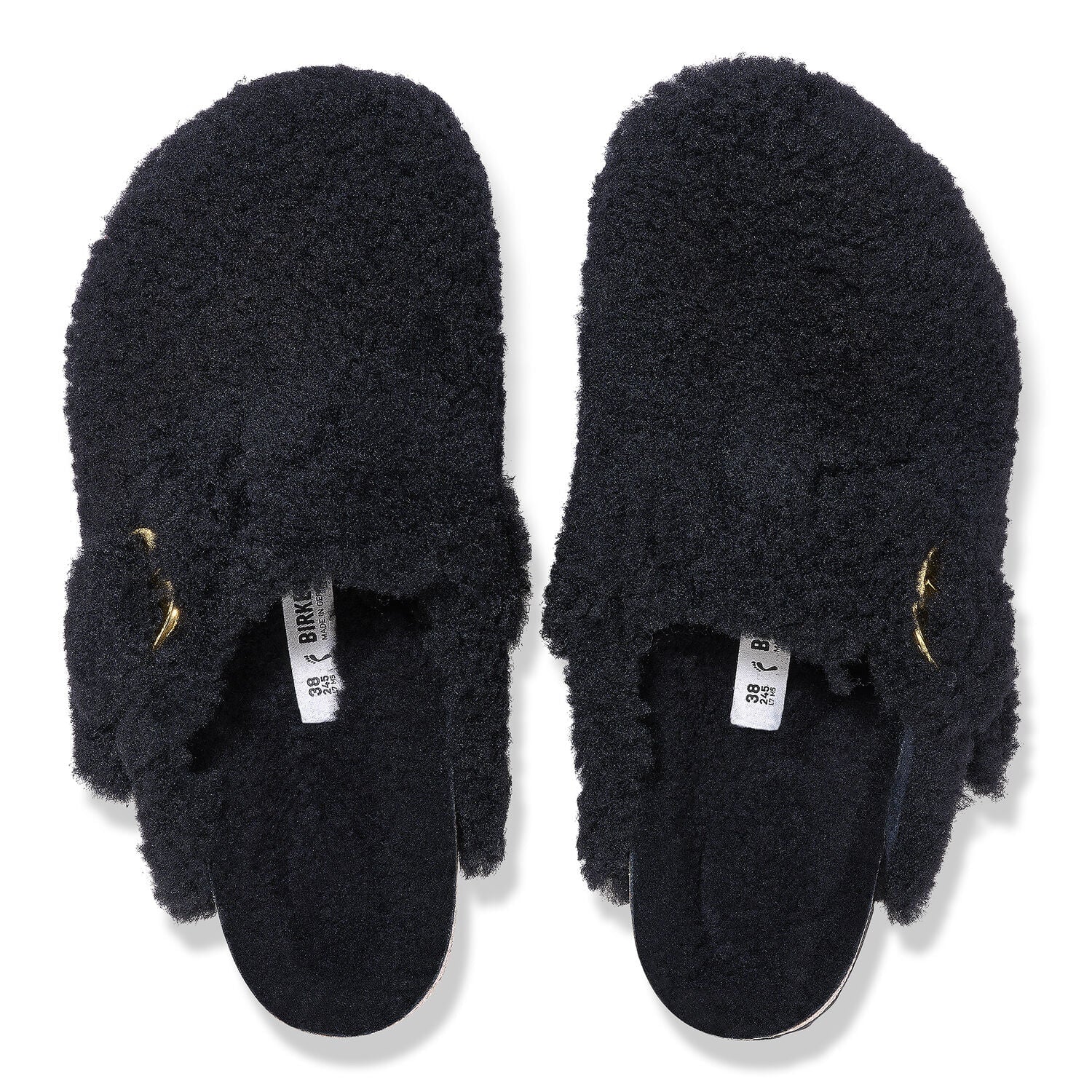 Boston Big Buckle Teddy Shearling Black Shoes - Everyday Shoes Birkenstock 