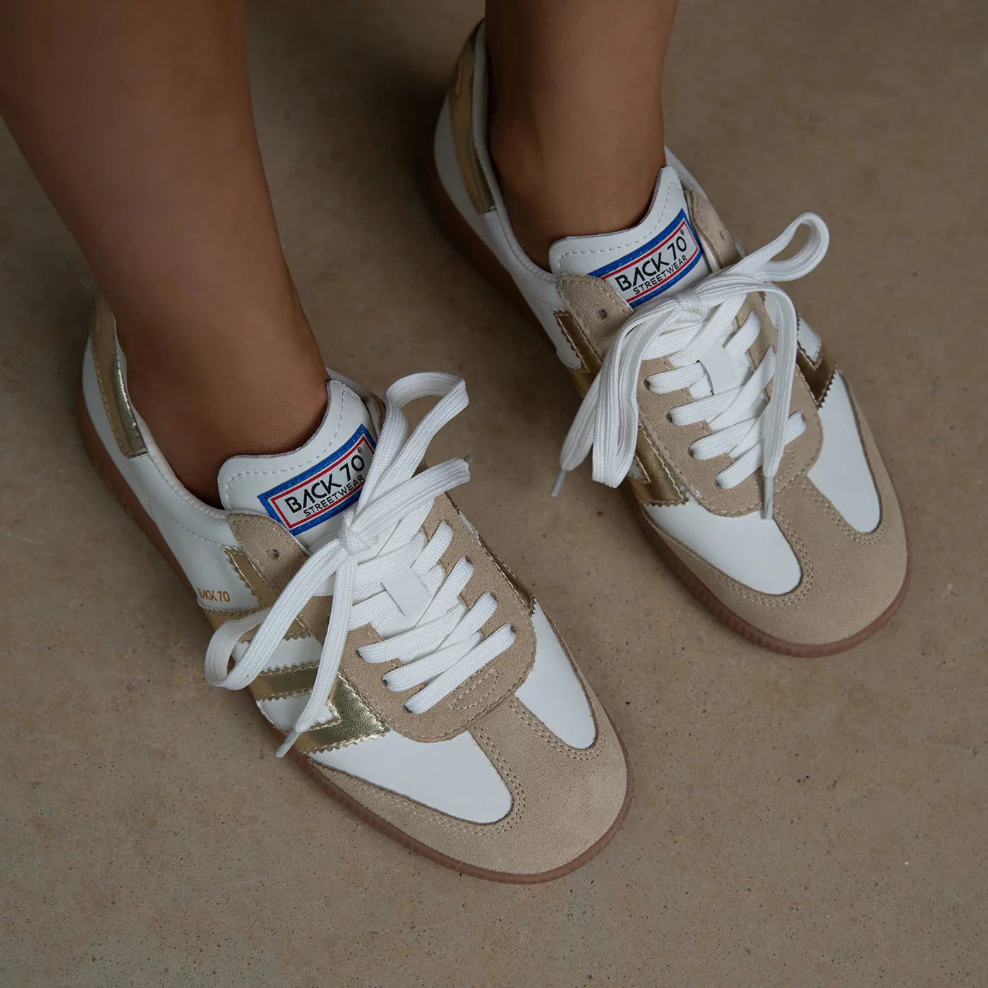Cloud Sneaker Gold Beige Sneakers Back 70 