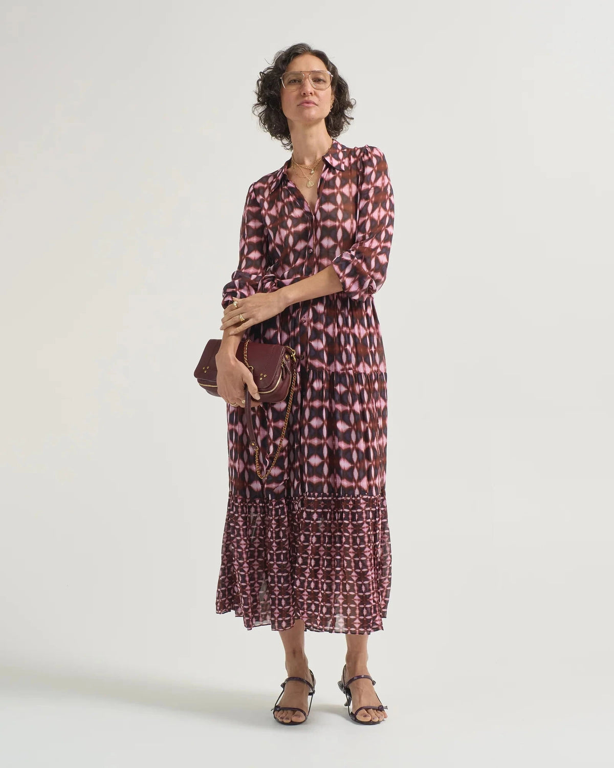 Barbara Dress Ashford Geo Wine Dresses - Midi Cara Cara 