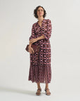 Barbara Dress Ashford Geo Wine Dresses - Midi Cara Cara 