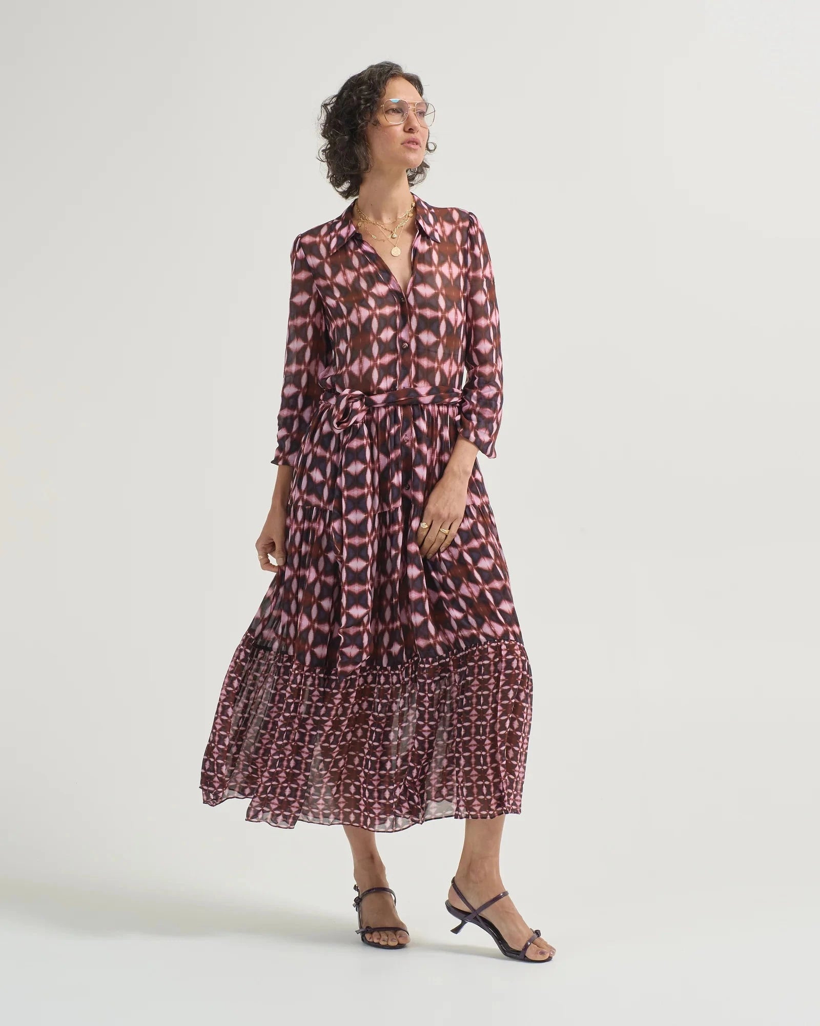 Barbara Dress Ashford Geo Wine Dresses - Midi Cara Cara 