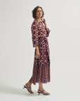 Barbara Dress Ashford Geo Wine Dresses - Midi Cara Cara 