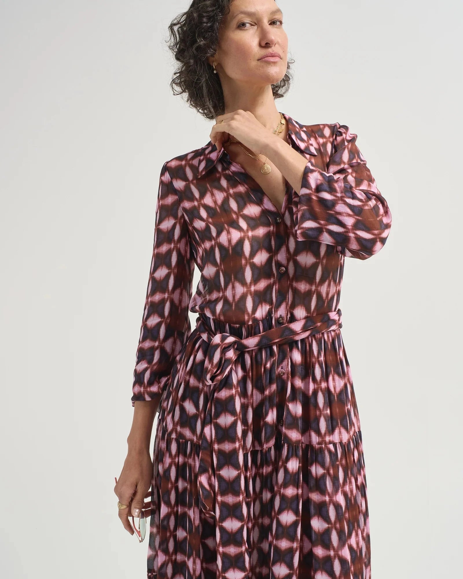 Barbara Dress Ashford Geo Wine Dresses - Midi Cara Cara 