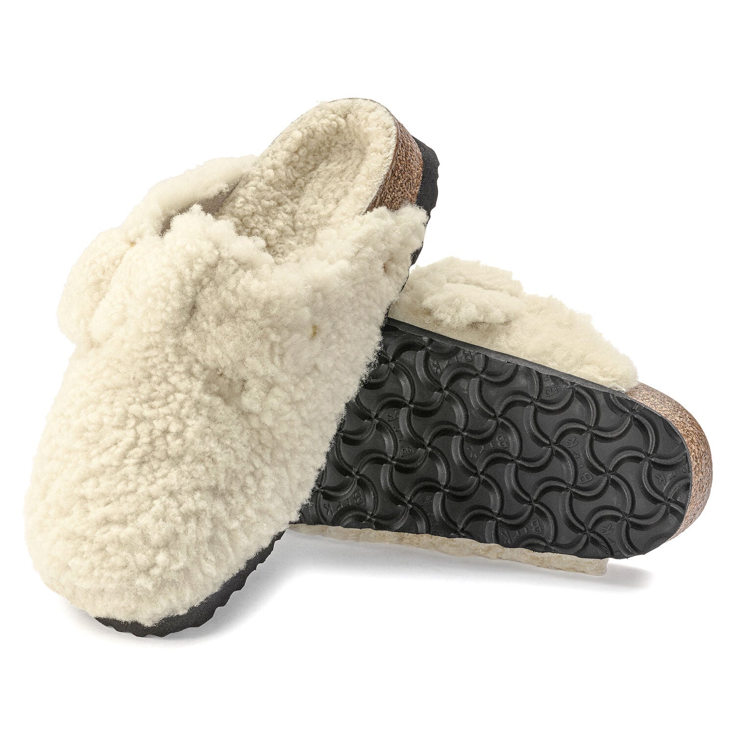 Boston Big Buckle Teddy Shearling Eggshell Shoes - Everyday Shoes Birkenstock 