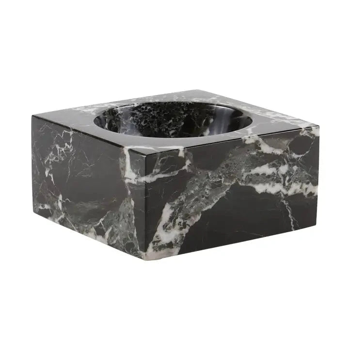 Black Zebra Marble 6" Polished Catchall Bowl Home Decor - Bowls, Trays & Vases Marble Crafter 