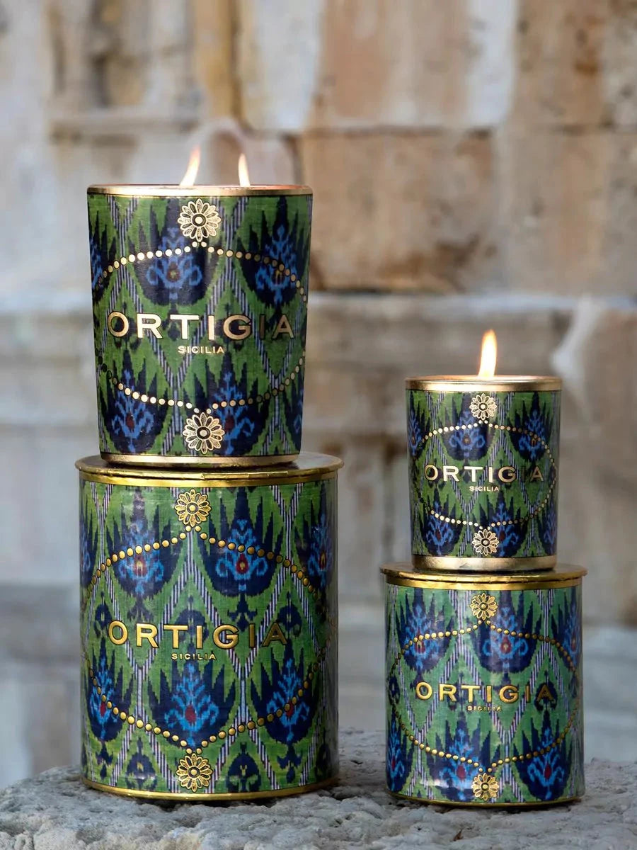 Small Bergamotto Decorated Candle Candles & Diffusers - Candles Ortigia 