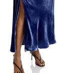 Burke Draped Velvet Midi Dress Sapphire Dresses - Midi Simkhai 