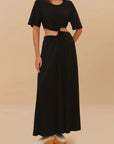 Black Midi Dress Short Sleeve Dresses - Midi Farm Rio 