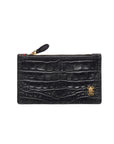 Embossed Croco Leather Helena Card Holder Black Wallets Claris Virot 