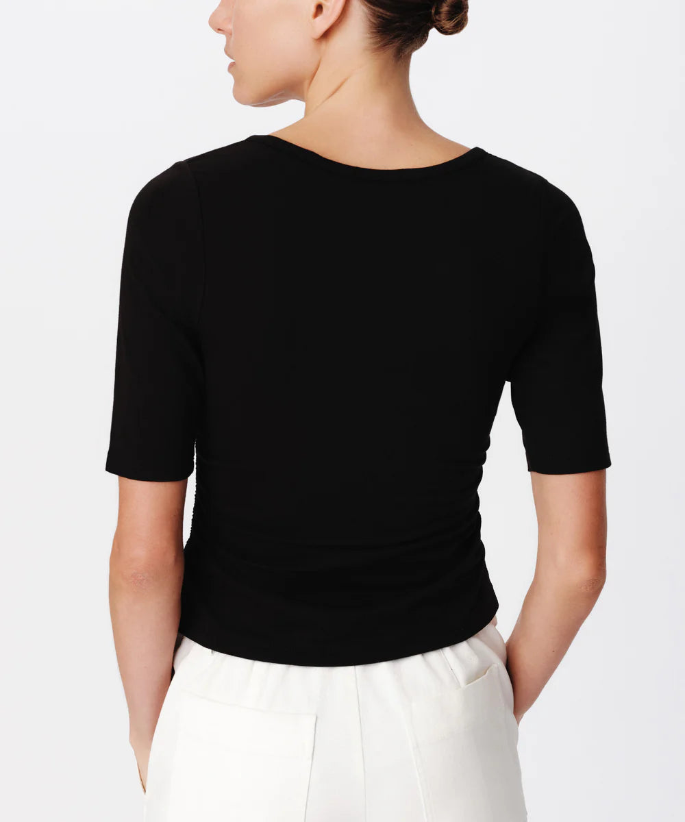 Pima Cotton Elbow Sleeve Tee Black Tops - Tees ATM 