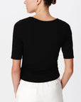 Pima Cotton Elbow Sleeve Tee Black Tops - Tees ATM 