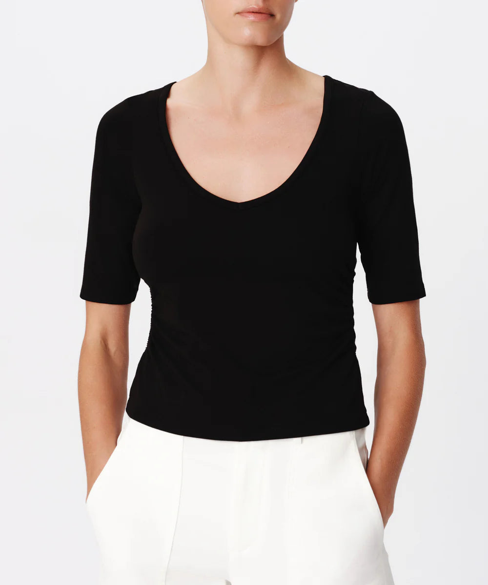 Pima Cotton Elbow Sleeve Tee Black Tops - Tees ATM 