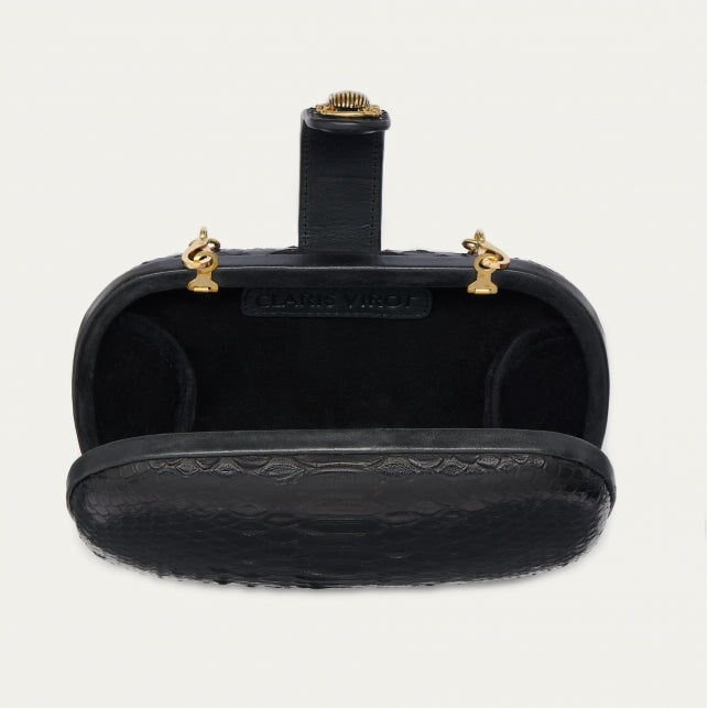 Python Chiara Bag Black Clutch Claris Virot