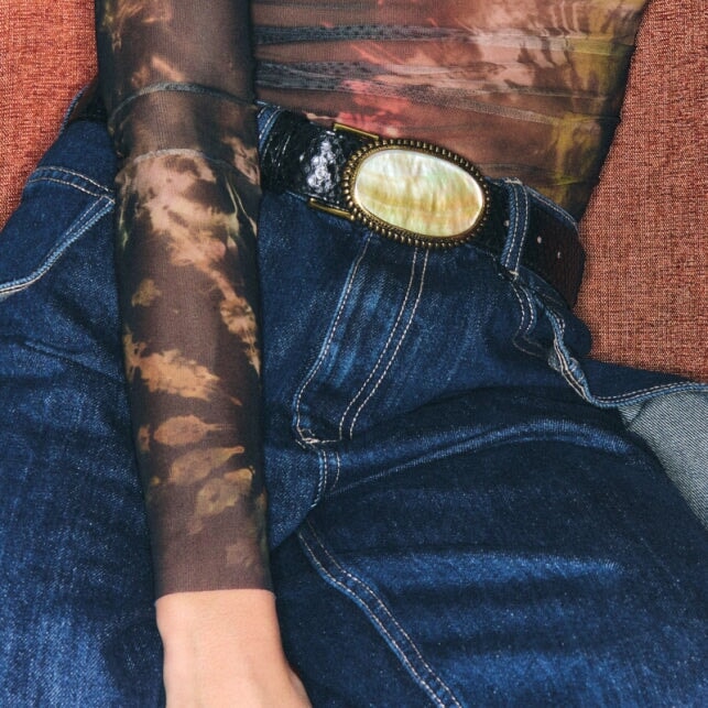 Golden Dallas Baby Buckle Mother of Pearl Belts Claris Virot 