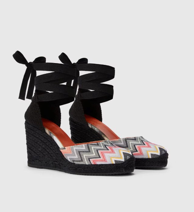 Eva 80 Wave Black Wedges - Wedge Missoni 