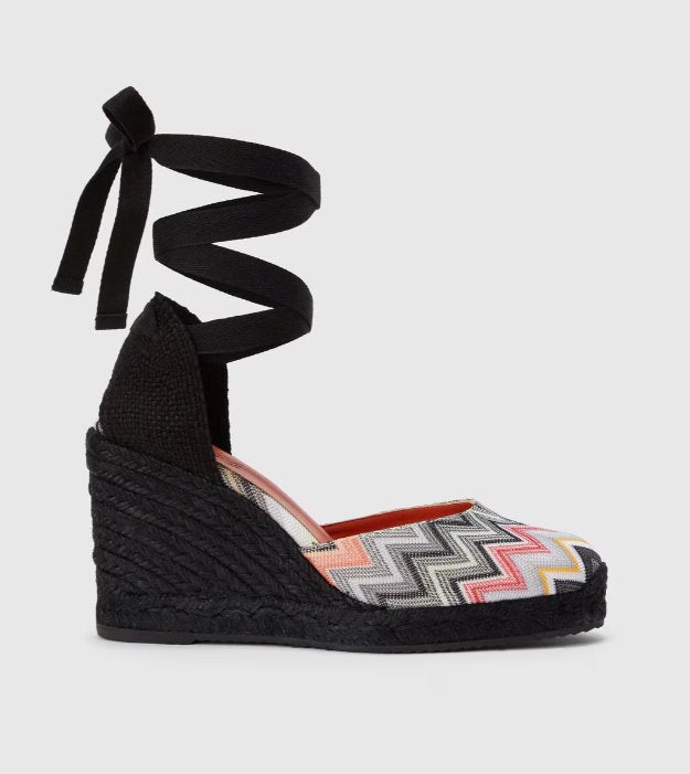 Eva 80 Wave Black Wedges - Wedge Missoni 