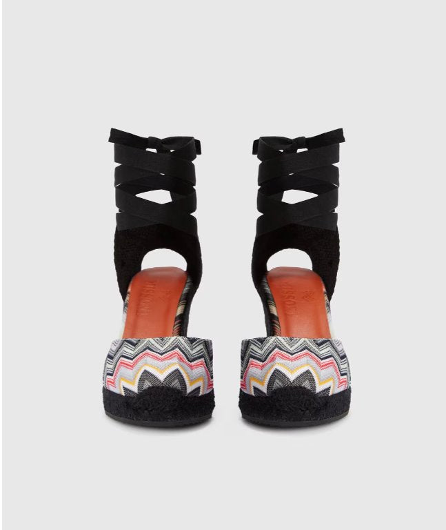 Eva 80 Wave Black Wedges - Wedge Missoni 