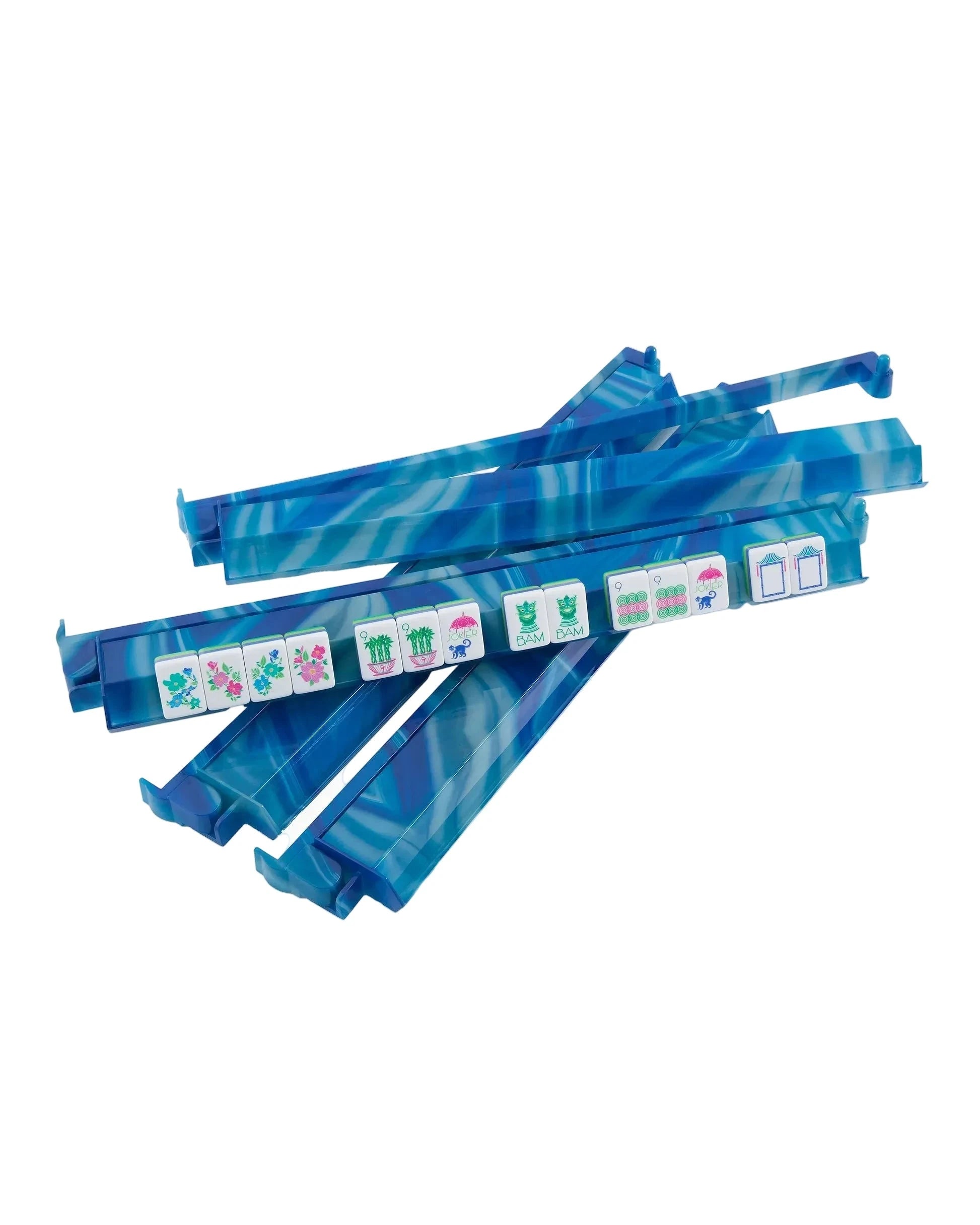 Rack And Pushers Set Blue Lace Agate Home Decor - Games Oh My Mahjong 