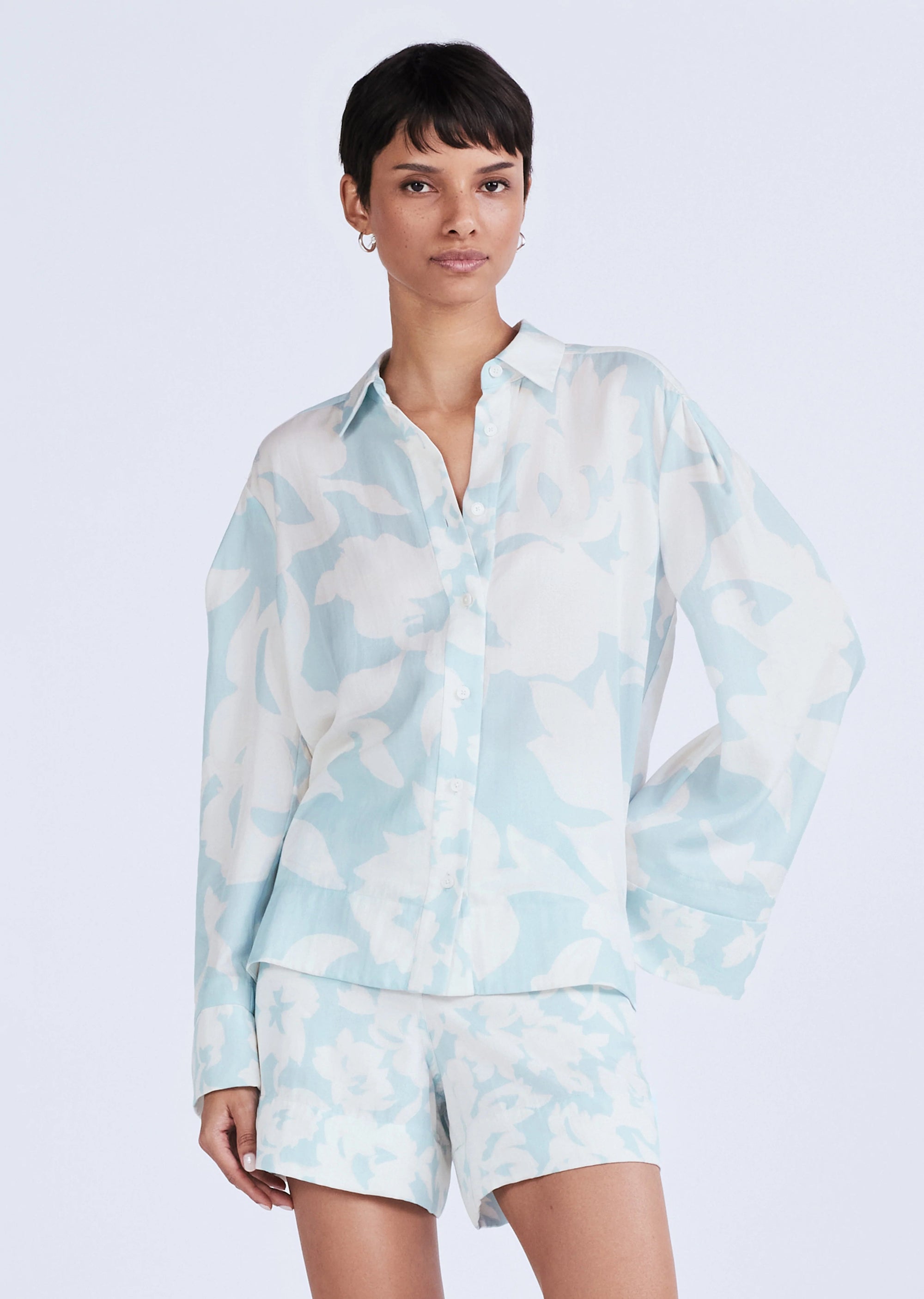 Lacey Button Down Shirt Blue Multi Top - Button Down Derek Lam 